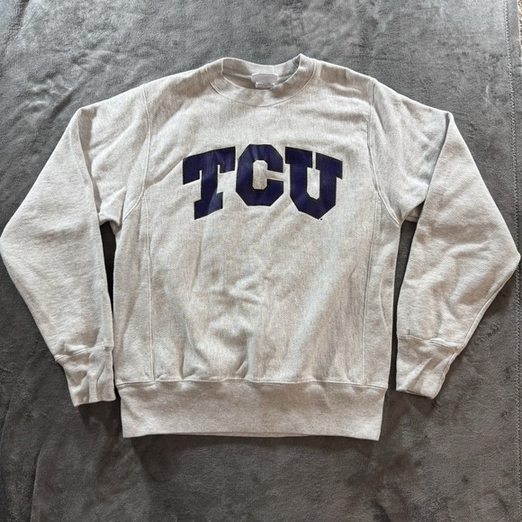 Champion Other - Vintage TCU Champion Reverse Weave Sweatshirt Mens S White Crewneck Horned Frogs